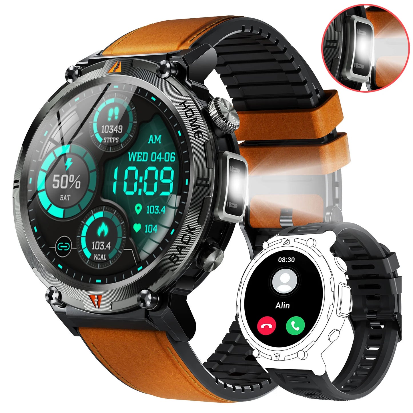 EIGIIS KE3 Bluetooth Calling Smartwatch For Men Heart Rate Monitor