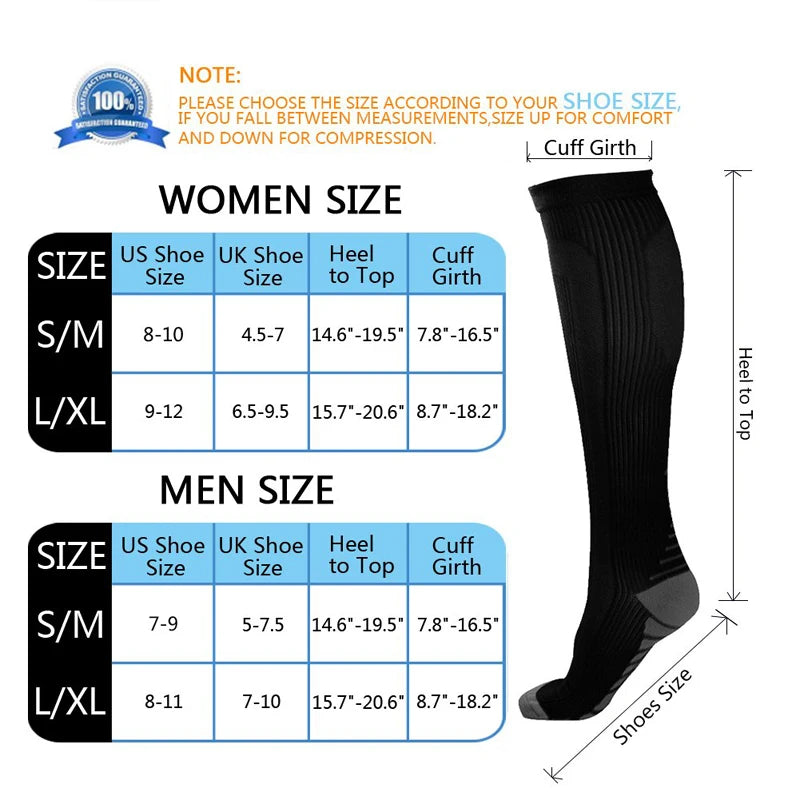 Compression Socks For Men And Women Edema Diabetes Varicose Veins Sport Outdoor