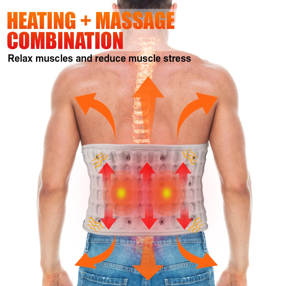 Hailicare Back Heating Support Belt Airbag Inflatable Massage