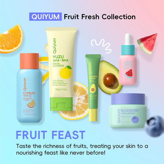 QUIYUM Fruit Fresh 5 Piece Skincare Set Brightening Hydrating