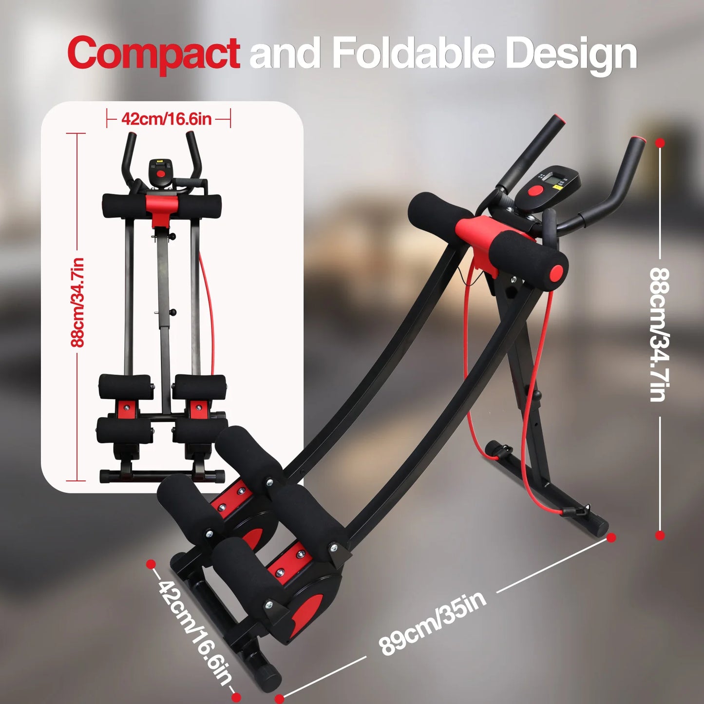 Abdominal Curling Exercise Machine Adjustable Dual Track Core Trainer