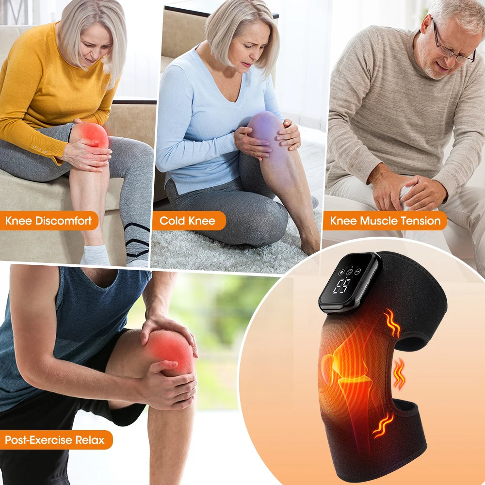 AFDEAL Electric Heated Knee Massage Pad for Joint Therapy