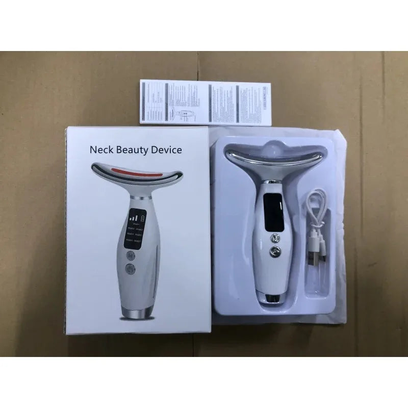 Portable LED Light Therapy Face Neck Massager Three Adjustable Speeds