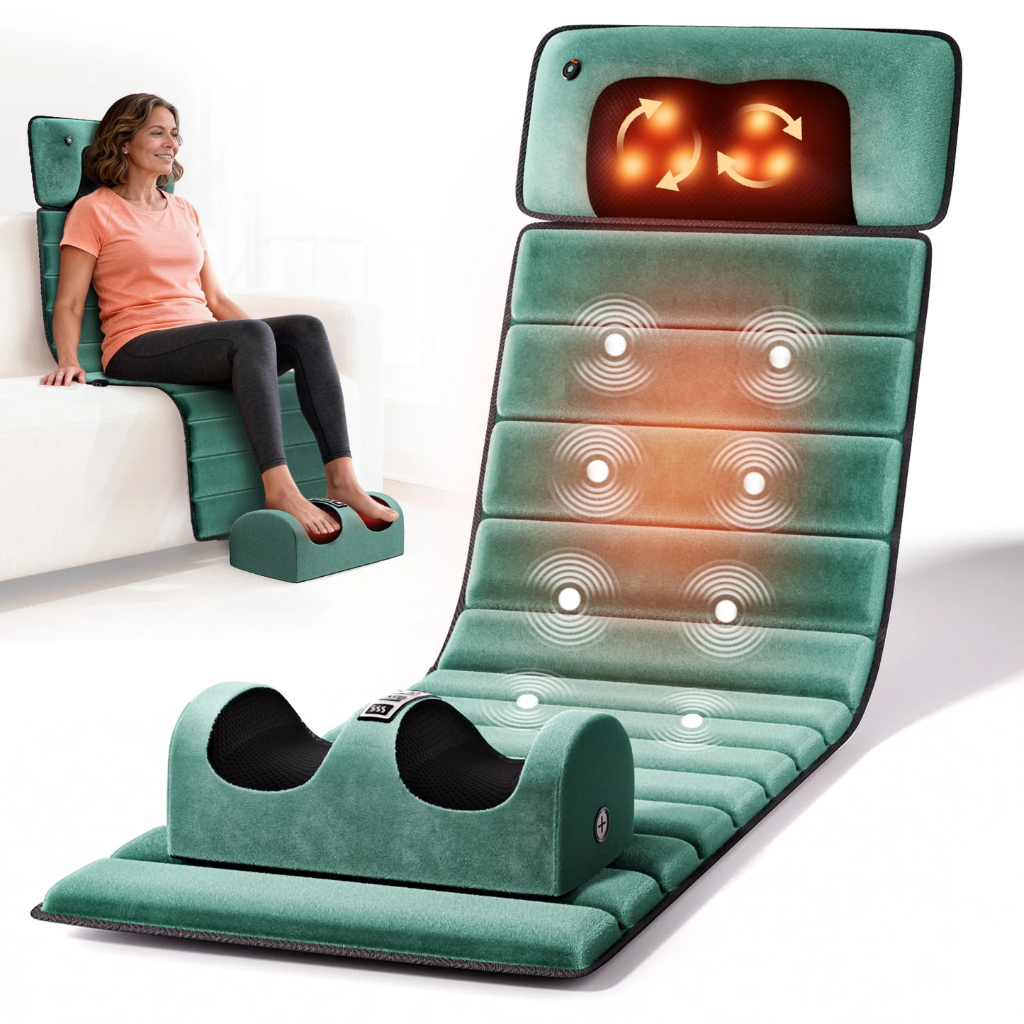 HIMOUTA Full Body Massage Mat With Heat And Massager Pad