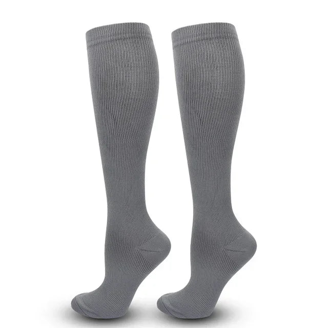 Unisex Compression Socks 15-20 mmHg Knee High For Cycling Running