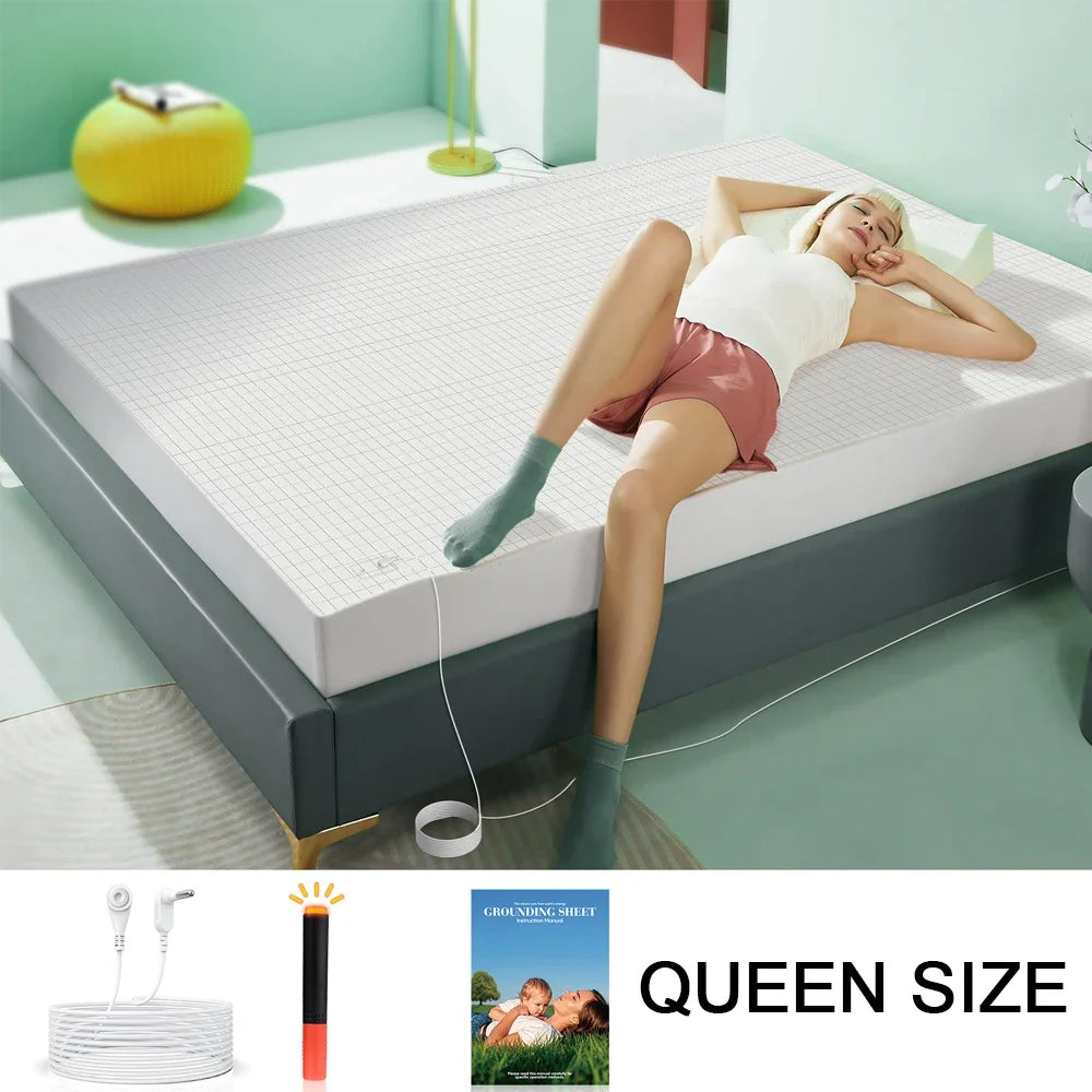 Astarexin Earthing Fitted Sheet Organic Cotton Conductive Silver Fiber Grounding