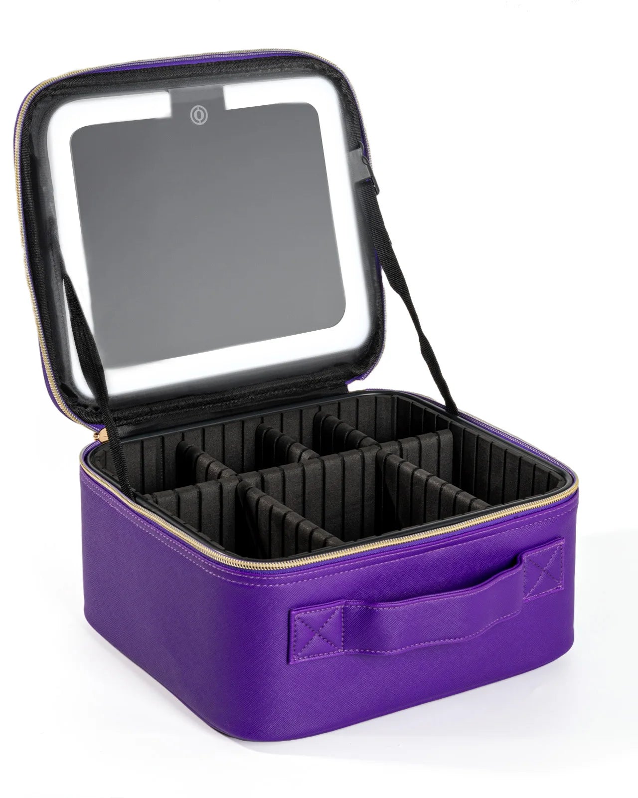 Makeup Bag With Mirror Embroidery Brush Tool Storage Travel Cosmetic Case