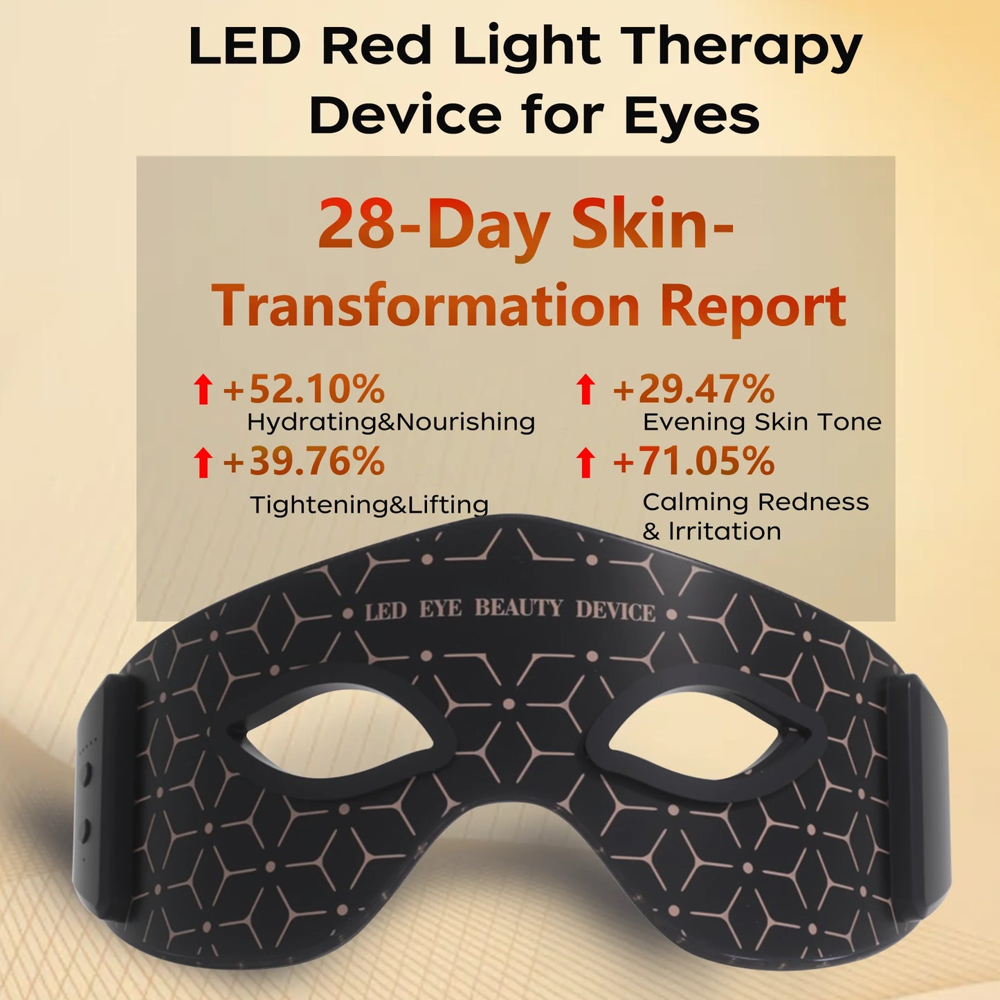 Wireless Red Light Therapy Eye Mask Infrared 5 Modes Rechargeable