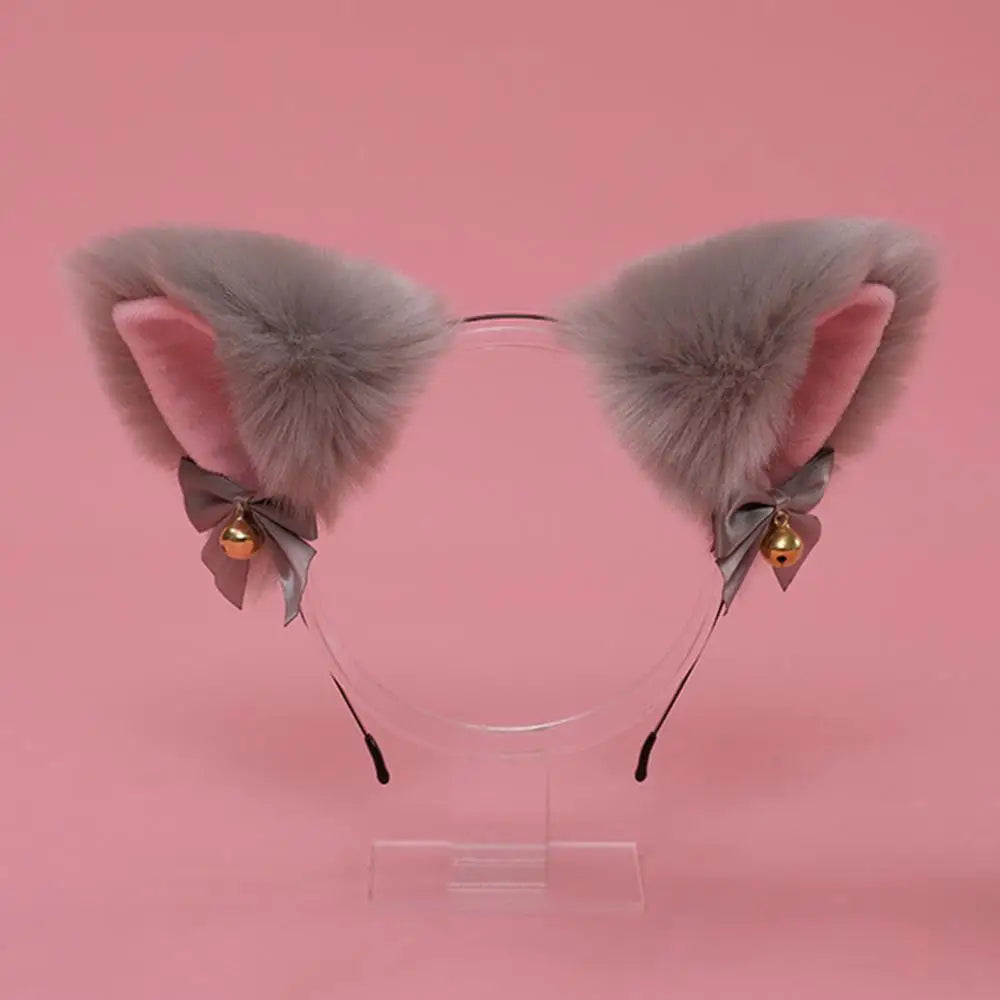 Plush Lace Cat Ears Headband For Women Cosplay Anime