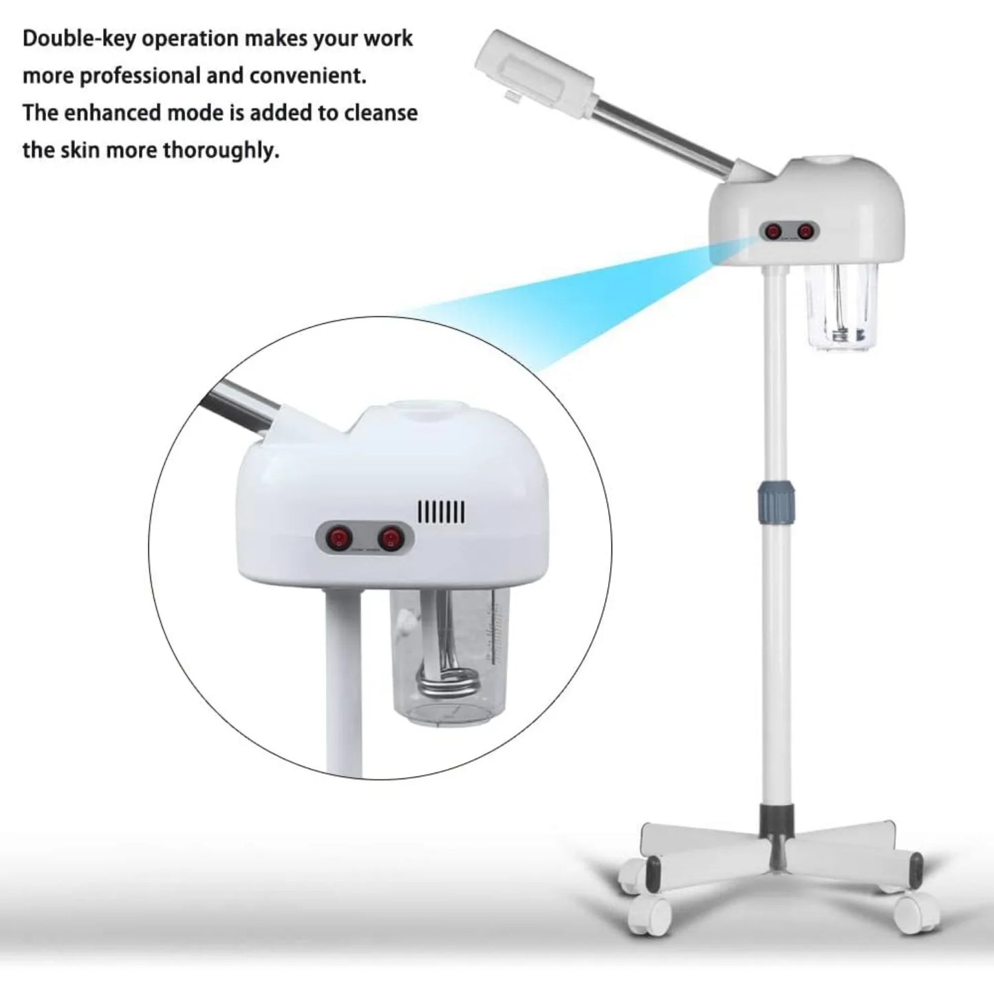 Bymaocar 360 Degree Rotating Nozzle Facial Steamer For Beauty Salon
