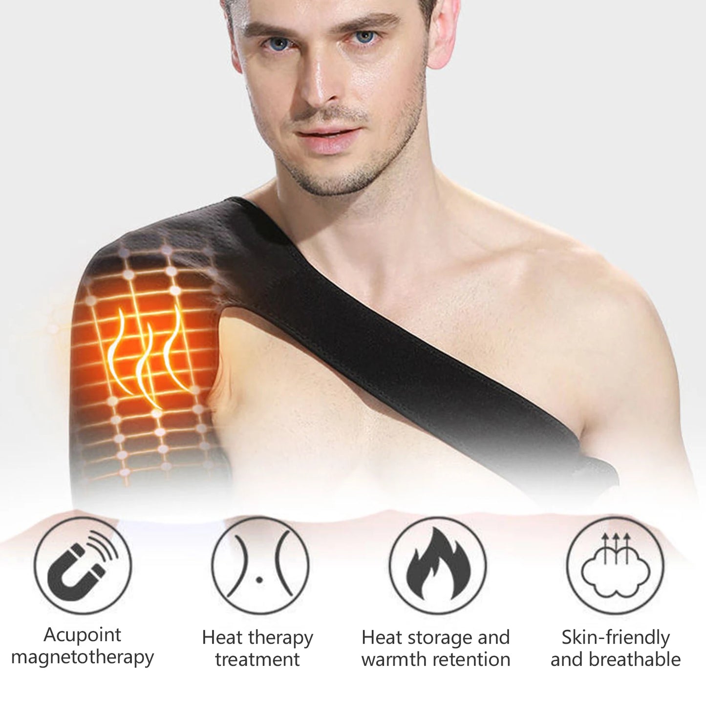 Self Heating Shoulder Strap Adjustable Thermal Support Cervical Pain