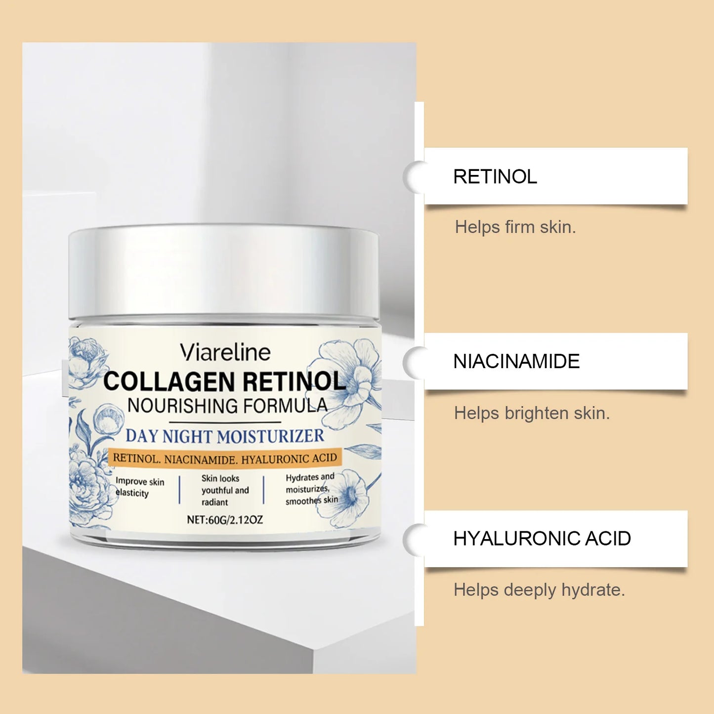 Viareline Retinol Moisturizing Cream With Hyaluronic Acid