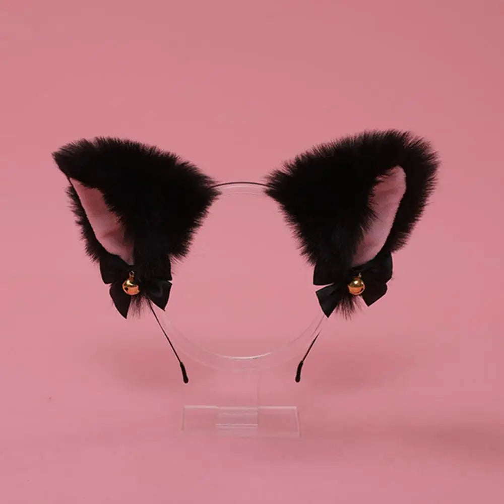 Plush Lace Cat Ears Headband For Women Cosplay Anime