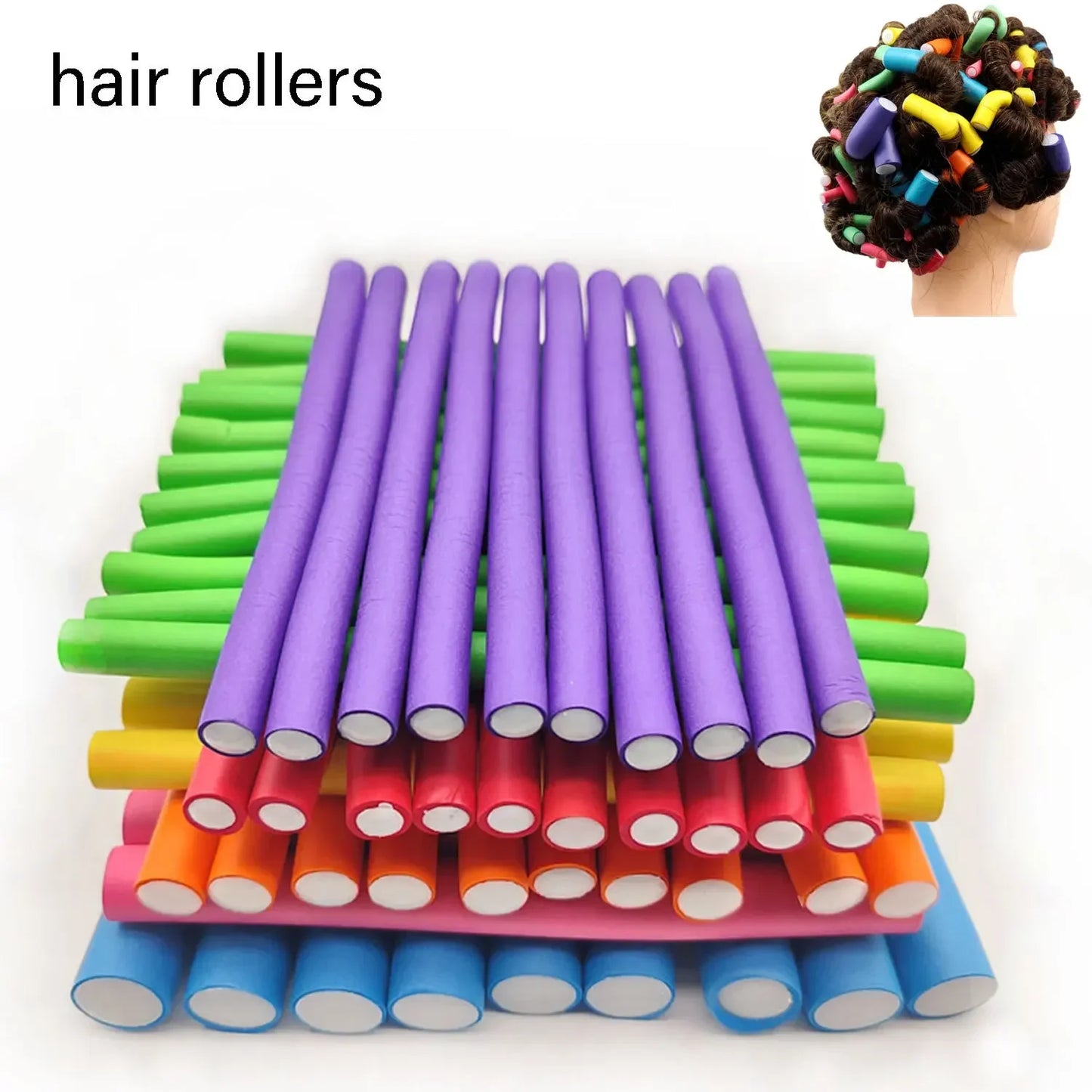 Soft Foam Flexi Rollers 10Pcs Heatless Bendy Hair Curlers
