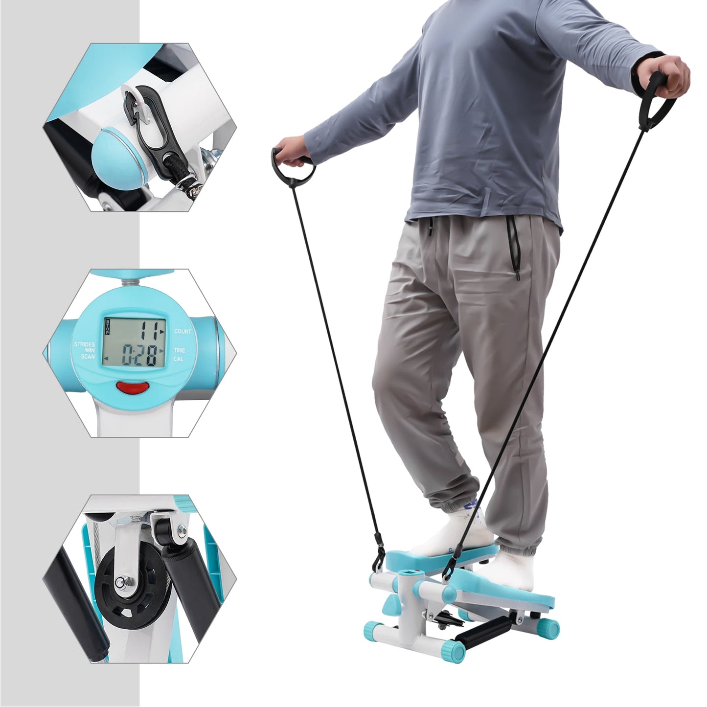 Portable Fitness Stepper Machine For Home Office Gym Workouts