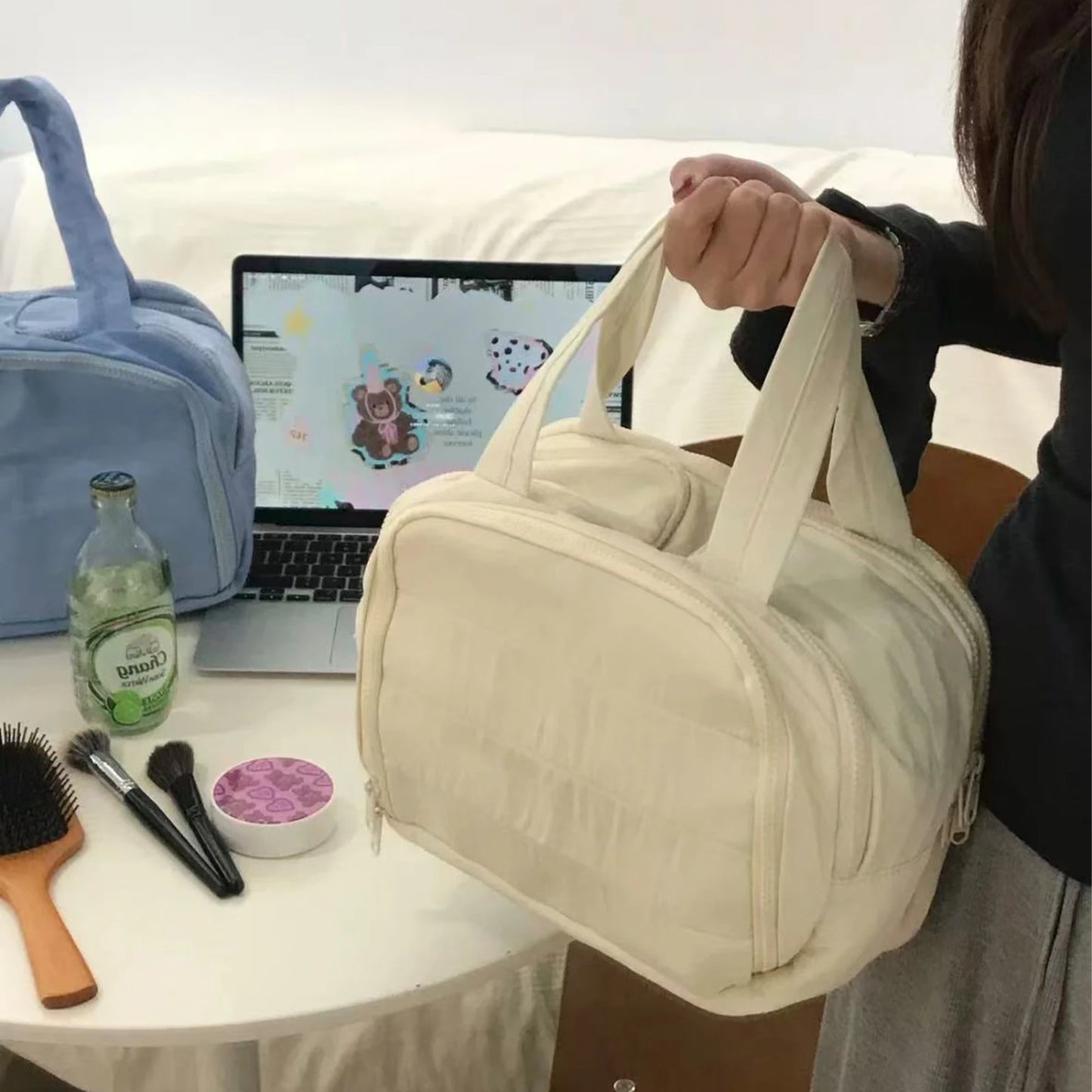 Multi Opening Makeup Bag For Travel And Home Storage
