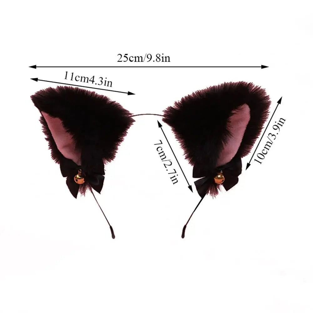Plush Lace Cat Ears Headband For Women Cosplay Anime