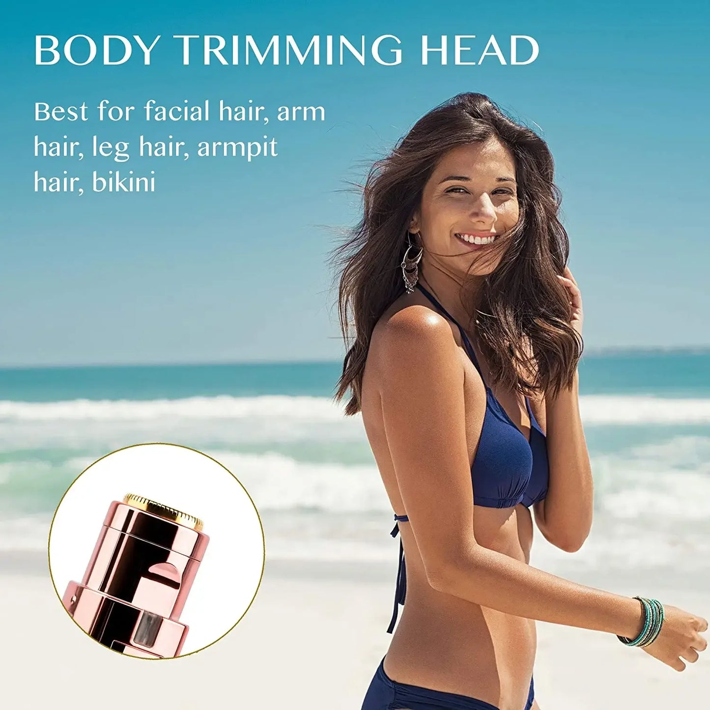 2 in 1 Rechargeable Eyebrow Trimmer LED Light Hair Remover