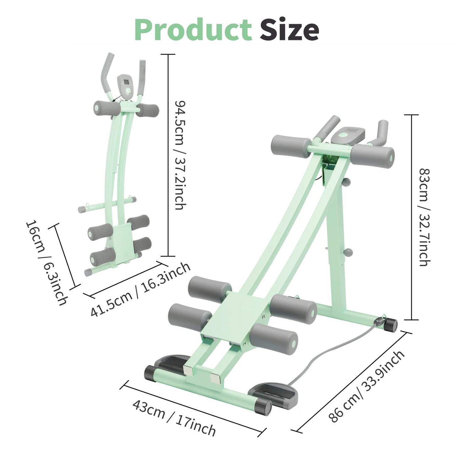 Abdominal Curling Exercise Machine Adjustable Dual Track Core Trainer