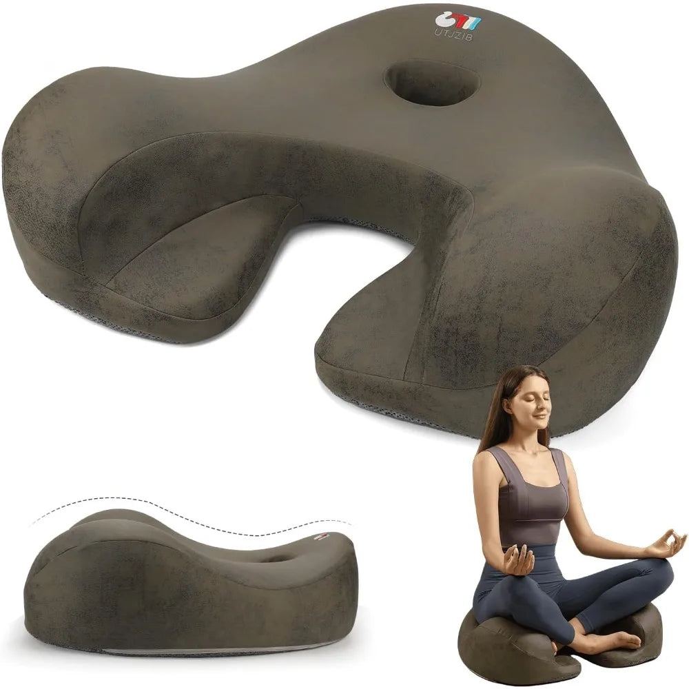 Ergonomic Memory Foam Meditation Cushion and Floor Pillow Set