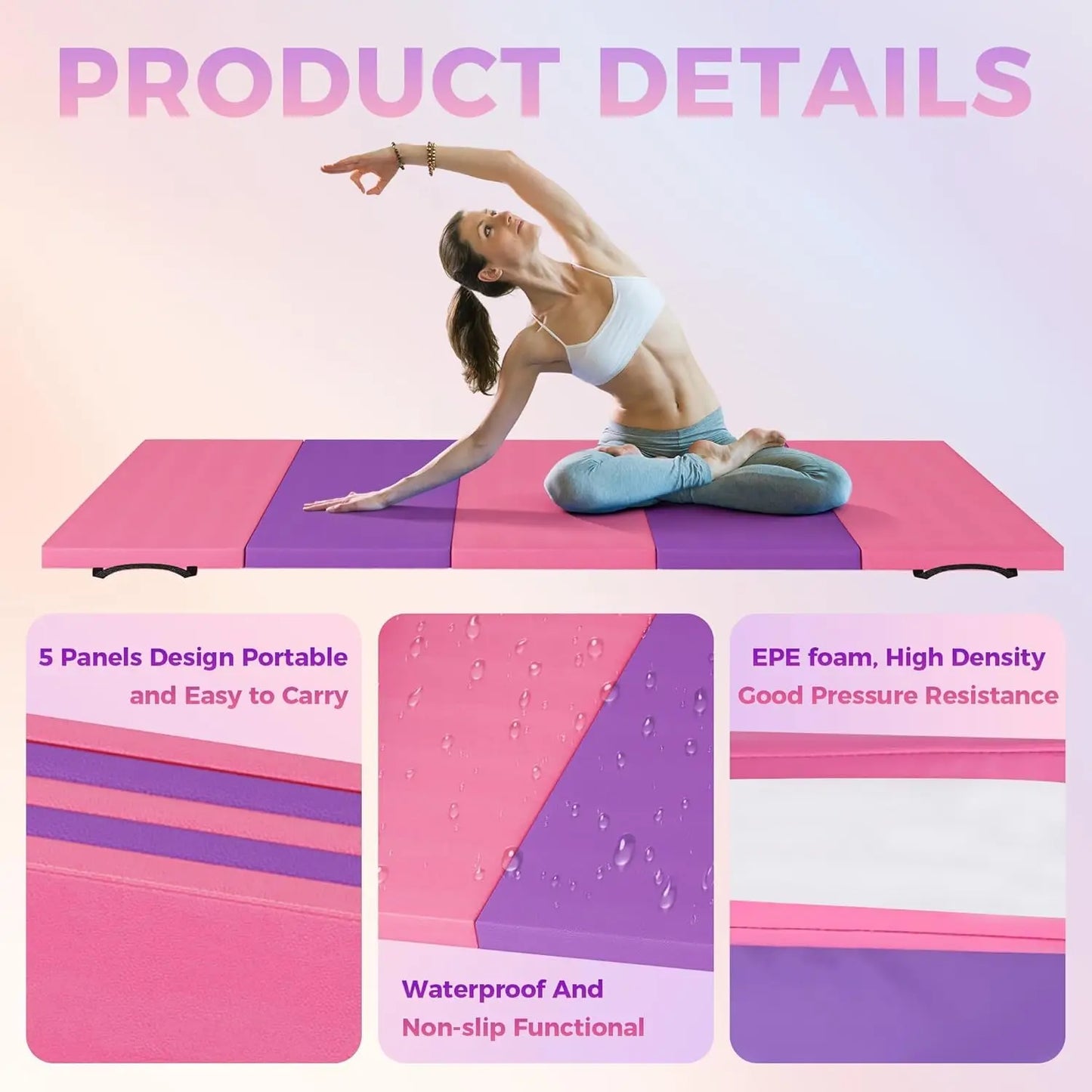 TWISTER.CK Folding Gym Mat High Density Non Slip Home Gym