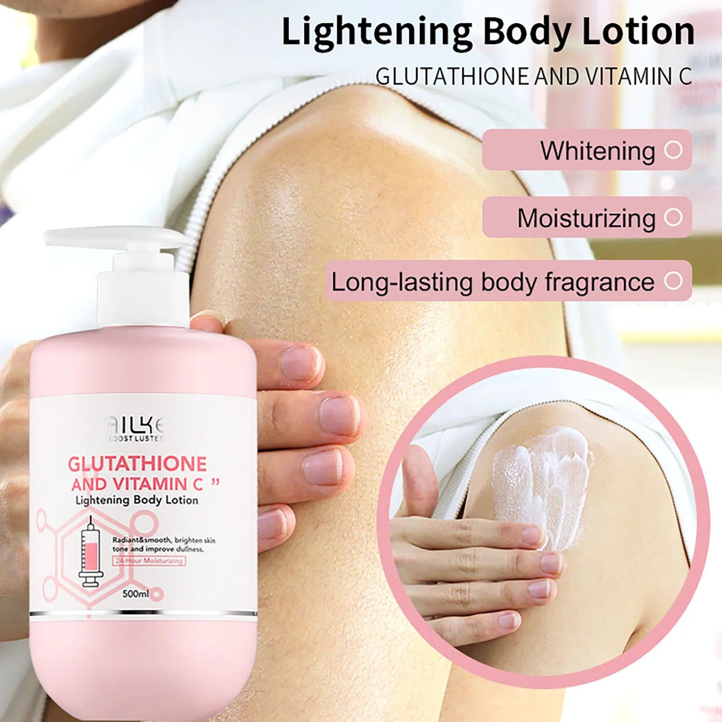 AILKE Vitamin C Glutathione Brightening Body Lotion for Even Skin