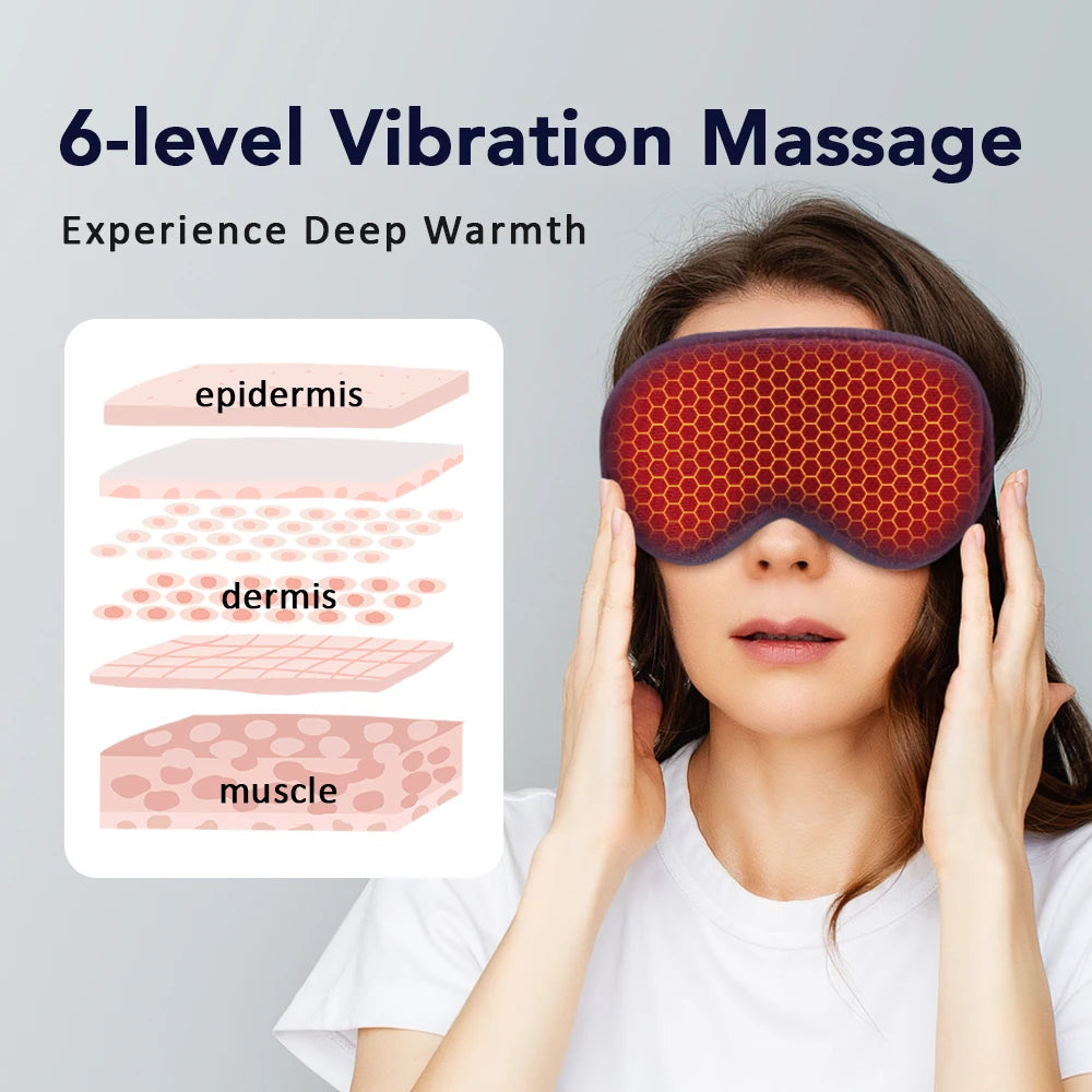 Moajaza Steam Eye Mask Massage With 3 Level Hot Compress and 6 Level Vibration