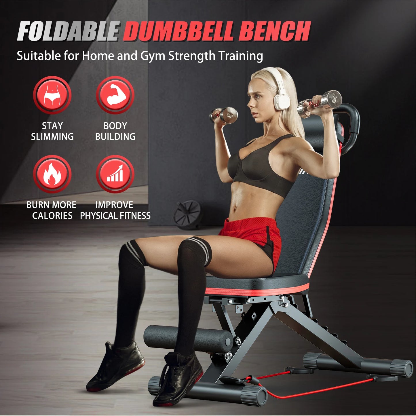 Adjustable Weight Bench Foldable Incline Decline For Home Gym