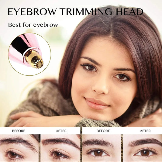 2 in 1 Rechargeable Eyebrow Trimmer LED Light Hair Remover