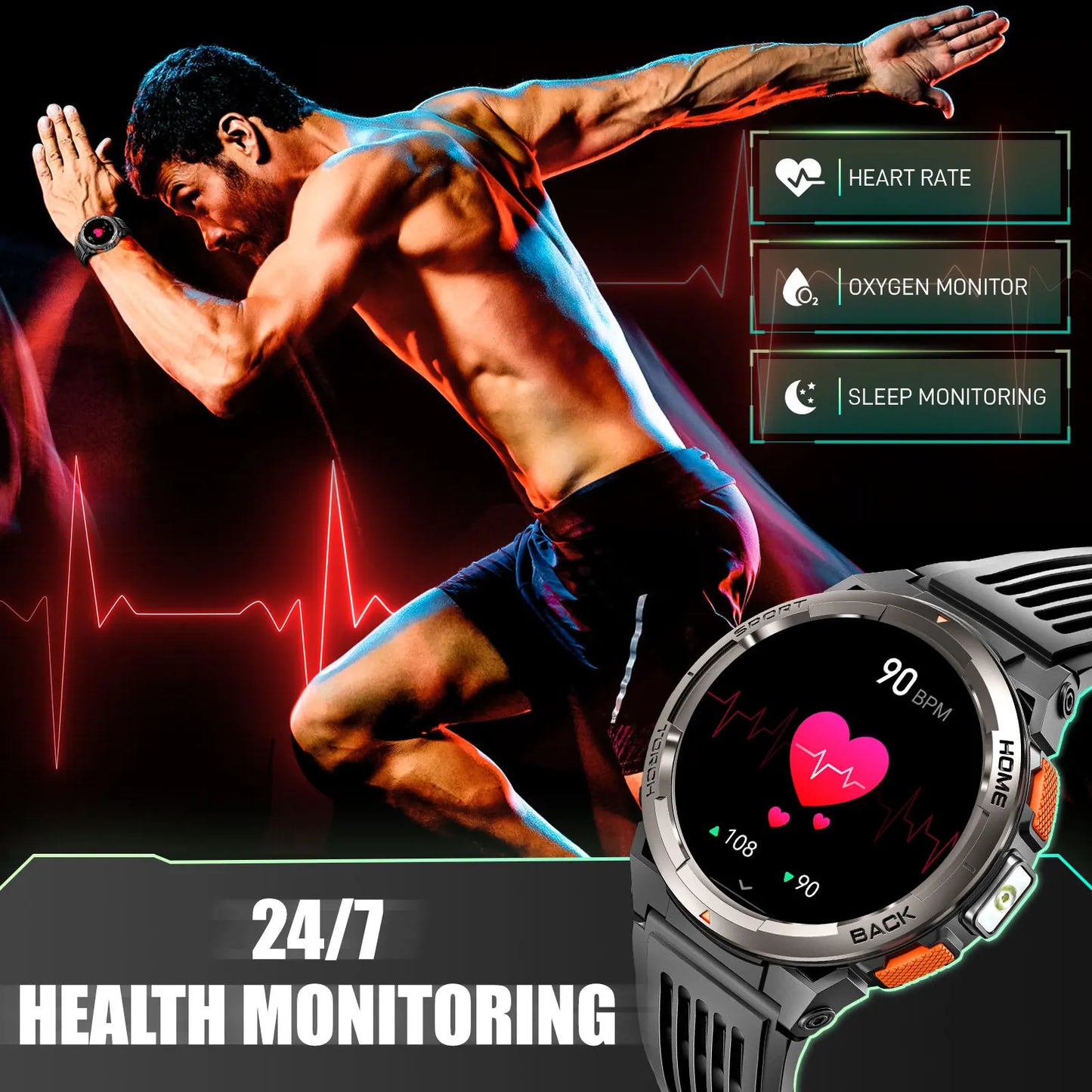 EIGIIS KE5 Smart Watch 3ATM Waterproof Compass Altimeter Barometer