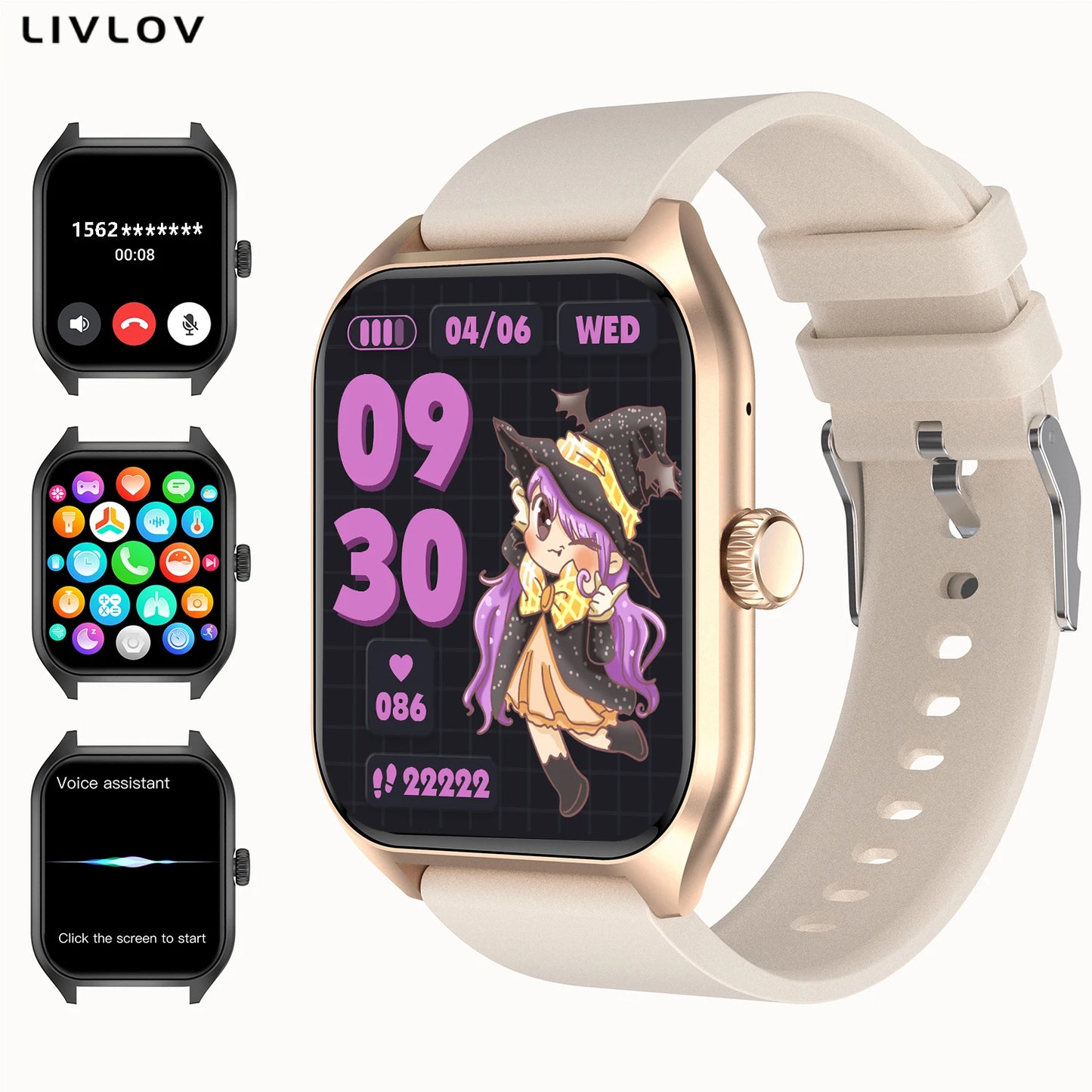 LIVLOVCP AI Voice Assistant Smart Watch For Men And Women