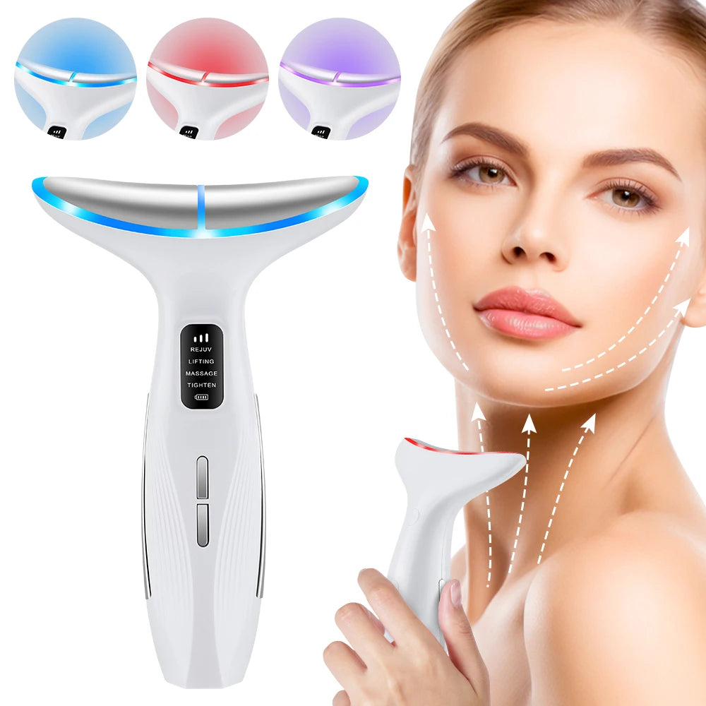 Hailicare LED EMS Neck Beauty Device Facial Lifting Massager