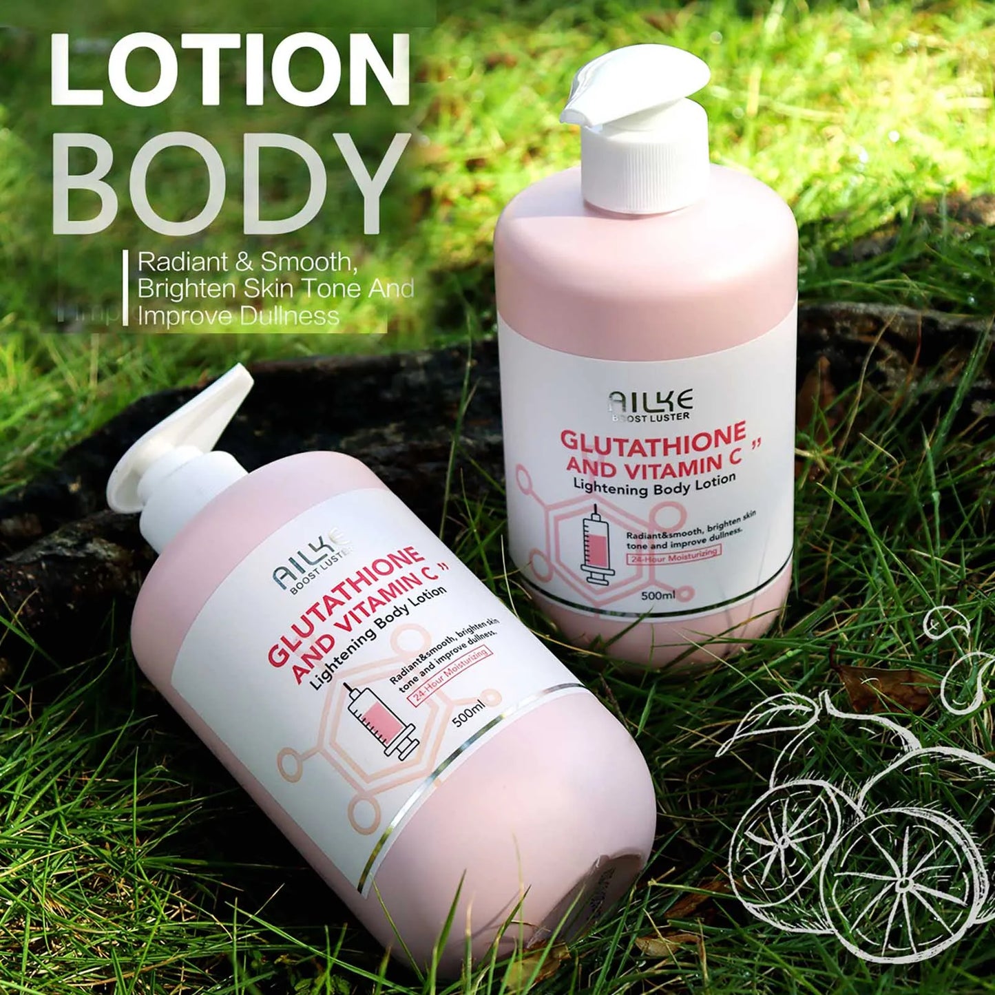 AILKE Vitamin C Glutathione Brightening Body Lotion for Even Skin