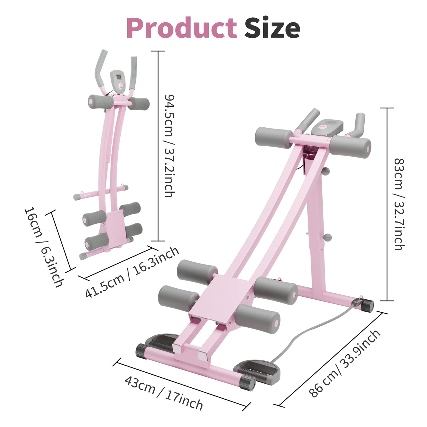 Abdominal Curling Exercise Machine Adjustable Dual Track Core Trainer