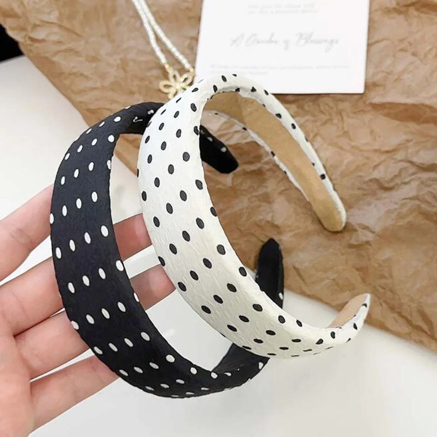 Proly New Fashion Headband For Women Dot Pattern Hairband Summer
