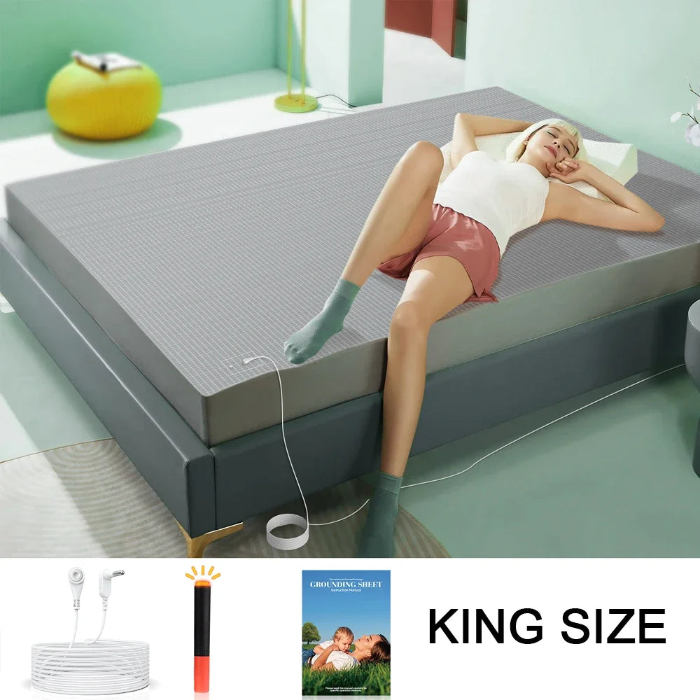 Astarexin Earthing Fitted Sheet Organic Cotton Conductive Silver Fiber Grounding