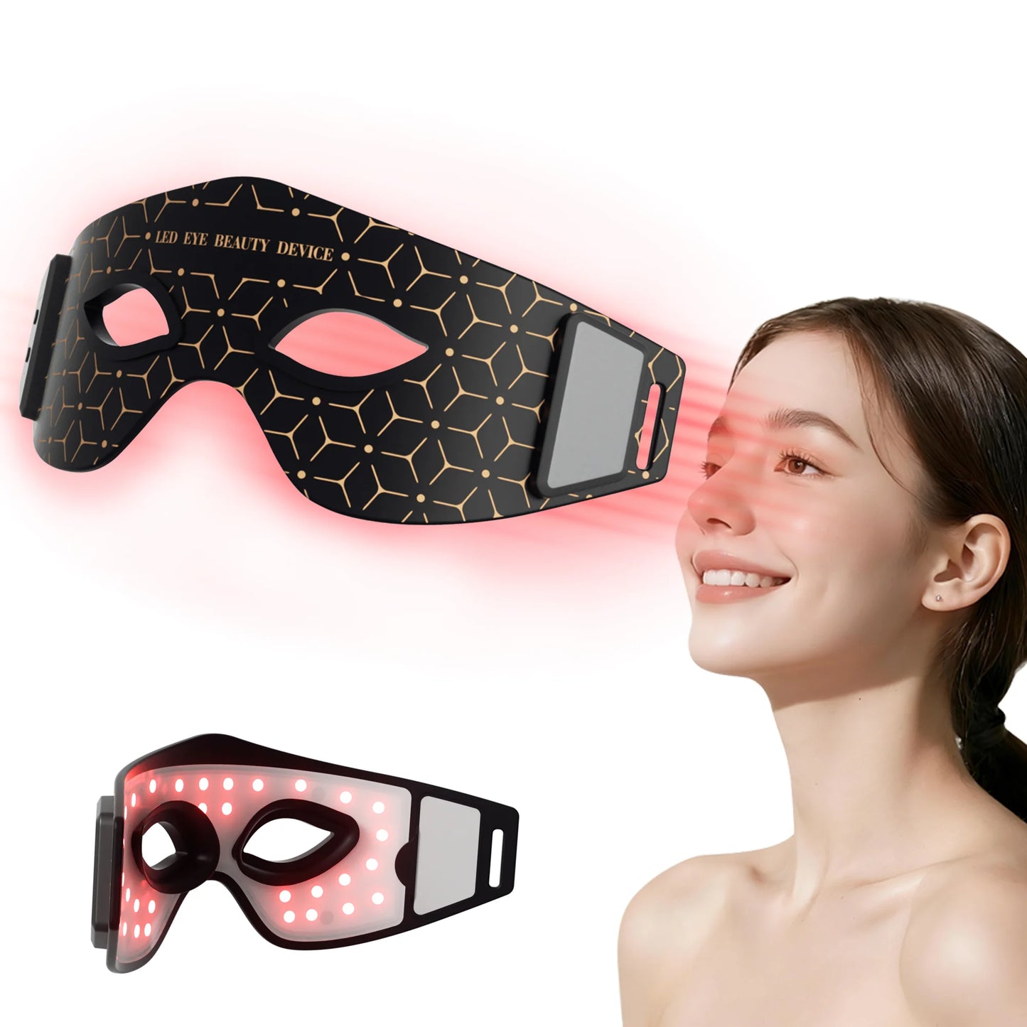 Wireless Red Light Therapy Eye Mask Infrared 5 Modes Rechargeable