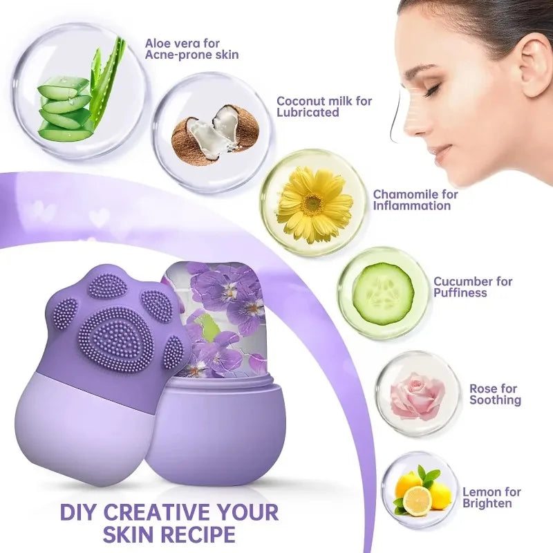 XMSJ Silicone Ice Facial Roller for Face Lifting and Massager