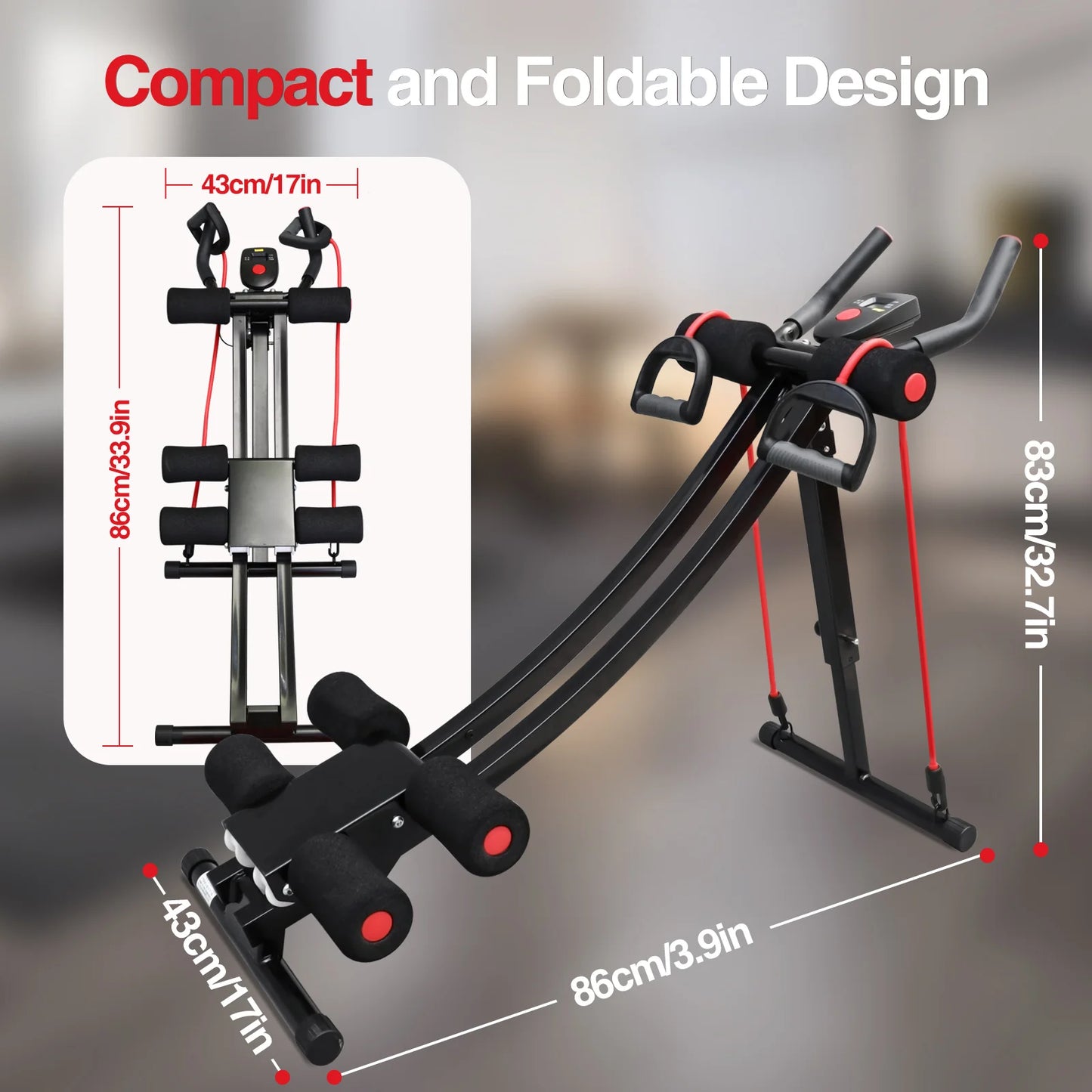Abdominal Curling Exercise Machine Adjustable Dual Track Core Trainer