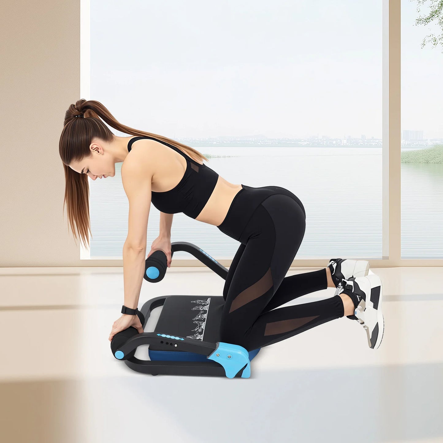 Abdominal Trainer And Sit Up Machine With Adjustable Resistance Foldable