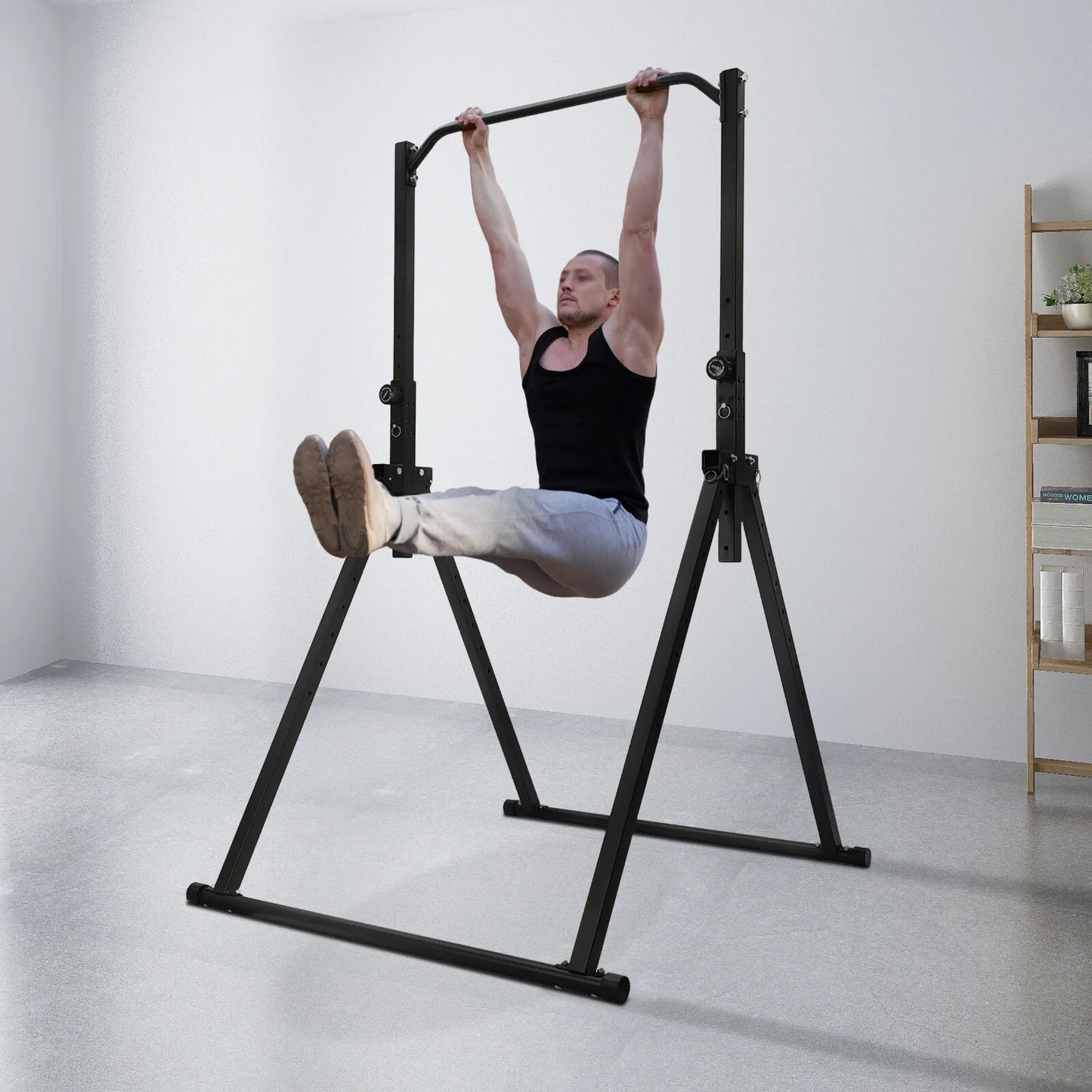 Triangular Pull Up Station Adjustable Height Foldable Home Gym Equipment