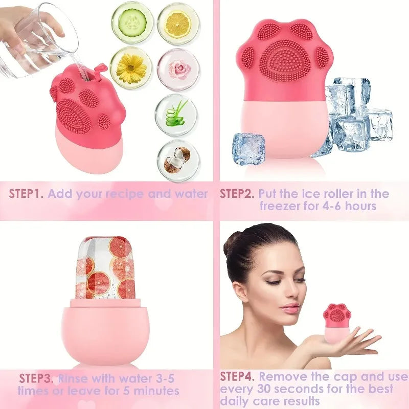 XMSJ Silicone Ice Facial Roller for Face Lifting and Massager