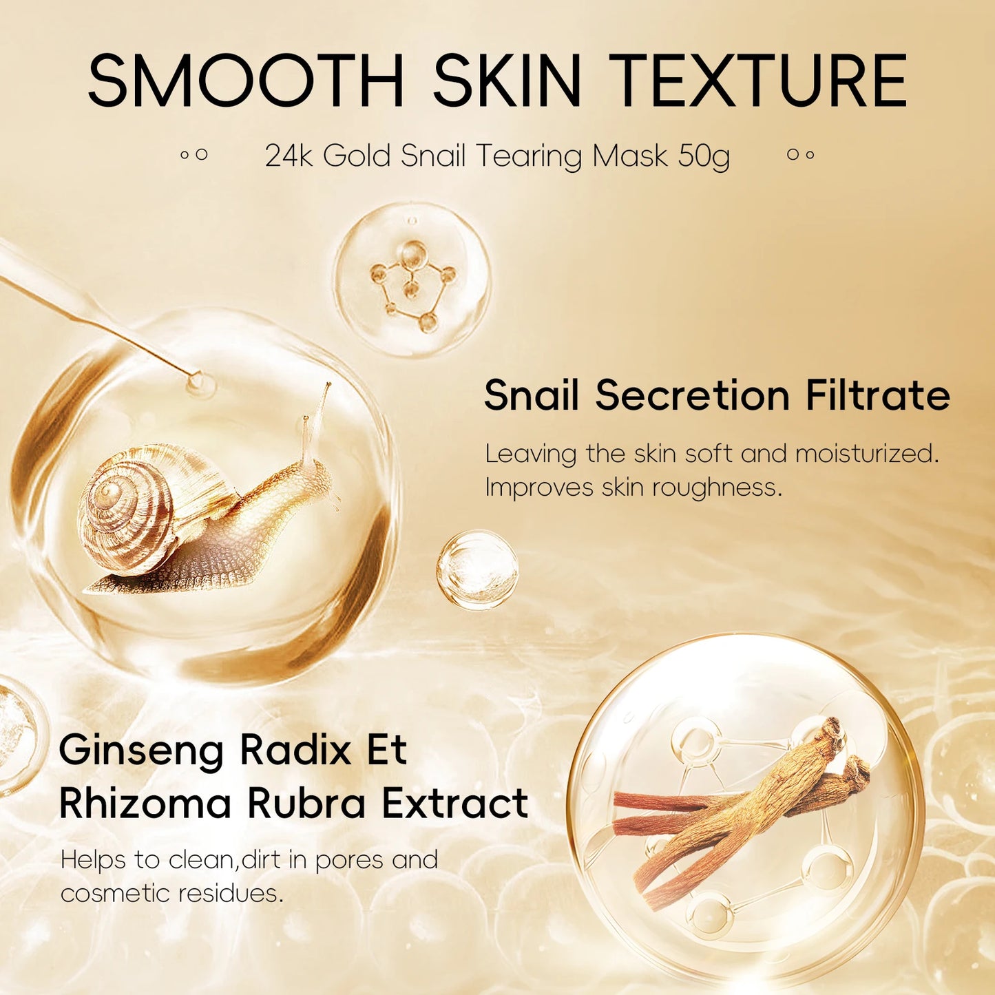 Laikou 24K Gold Snail Peel Off Mask 3 Piece Detoxifying