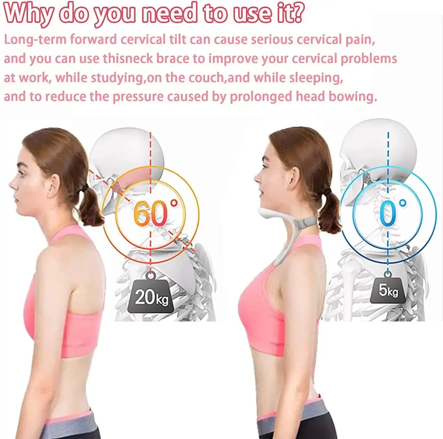 Cervical Collar Neck Support for Posture Correction and Neck Traction