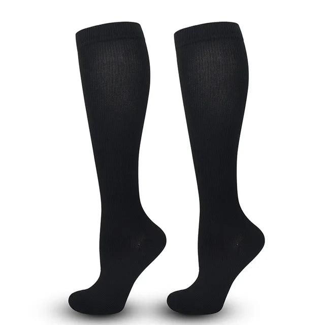 Unisex Compression Socks 15-20 mmHg Knee High For Cycling Running