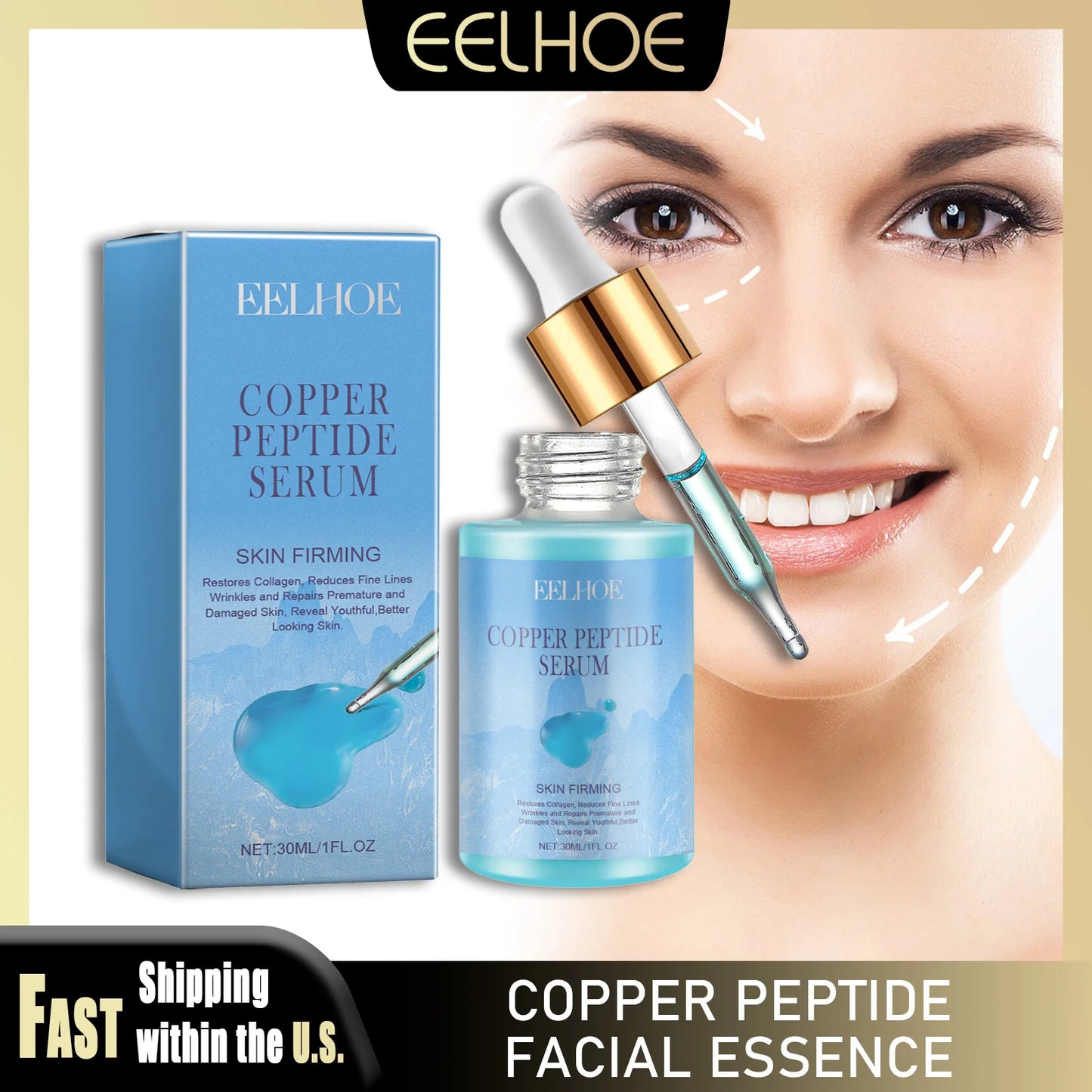 Eelhoe Copper Peptide Facial Serum for Firming Anti Aging
