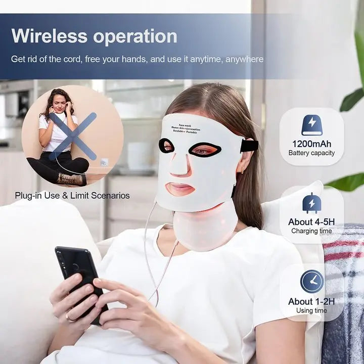 Foreverlily Silicone LED Mask For Face And Neck Skin Rejuvenation