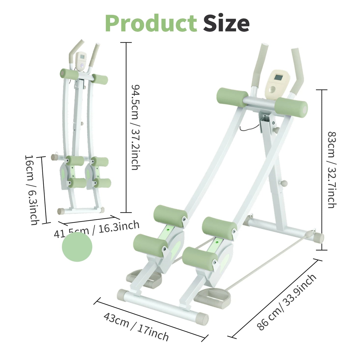Abdominal Curling Exercise Machine Adjustable Dual Track Core Trainer