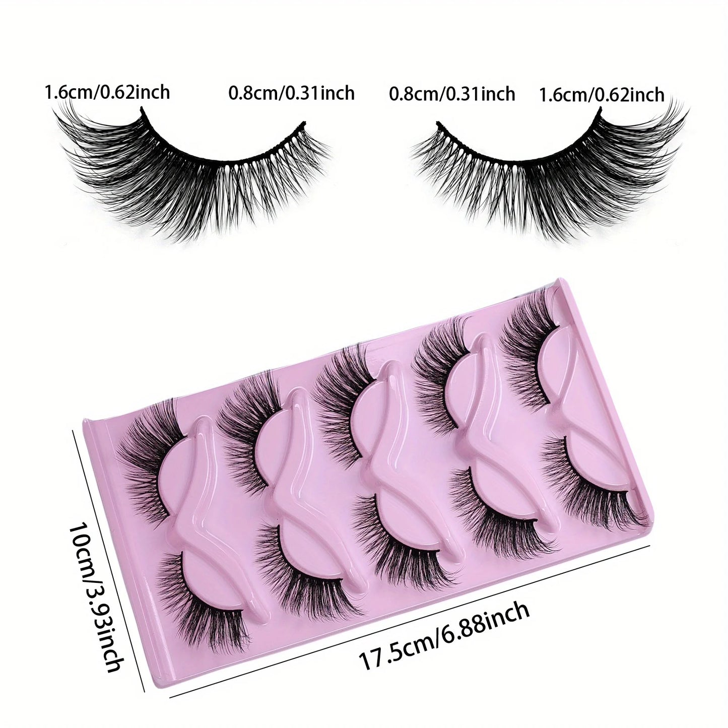JIEFUXINCN Cat Eye False Eyelashes 30Pairs 6Pack Thick Fluffy