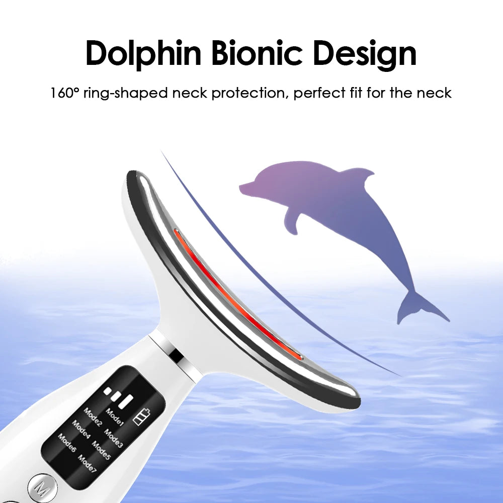 Neck Face Lifting Massager LED Photon Therapy Skin Tightening Device